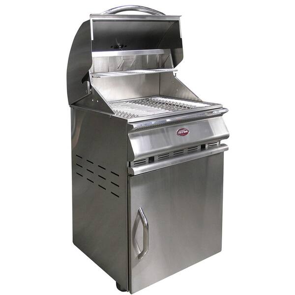 Cal Flame Charcoal Grill Cart in Stainless Steel