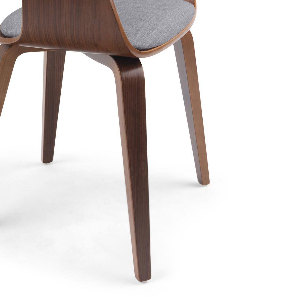 Light Grey Linen Upholstered Bentwood Dining Chair