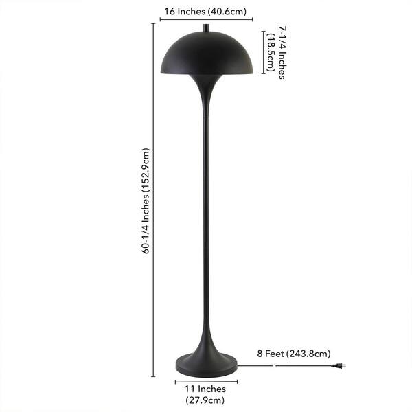 Meyer Cross Vega 60.75 in. Blackened Bronze Torchiere Floor Lamp with Metal Shade FL2192 The Home Depot