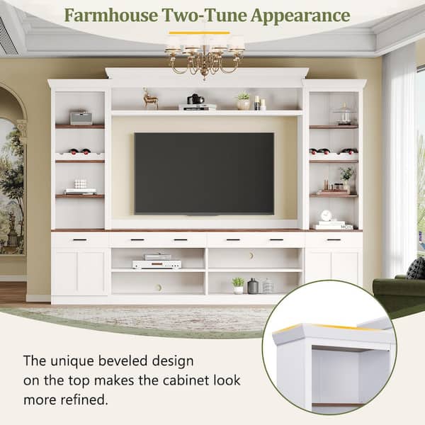 Harper & Bright Designs Entertainment Wall Unit Set, White and