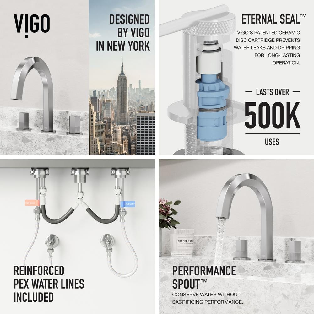 Hart Modern Brushed Nickel 2-Handle Low-Arc Bathroom Faucet