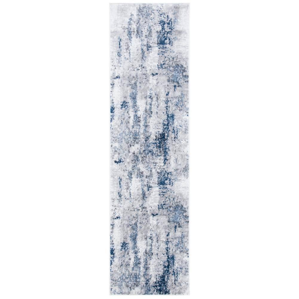 Amelia Gray/Light Blue 2 ft. x 12 ft. Distressed Runner Rug price history on PriceWatchPro