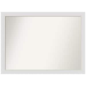 Flair Soft White Narrow 42 in. W x 31 in. H Non-Beveled Bathroom Wall Mirror in White