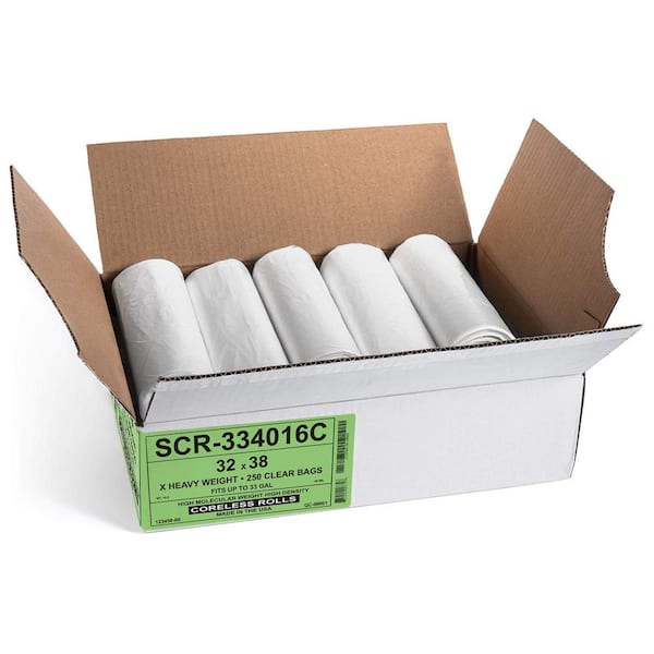 ProHeal 33 Gallon Industrial Trash Bags, 17 Microns Extra-Thick -  High-Density Clear Can Liners 