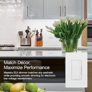 Maestro Digital Dimmer Switch for Electronic Low Voltage, 600W/Multi-Location, Black (MAELV-600-BL)