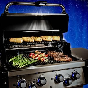 Regal S490 PRO IR 4-Burner Propane Gas Grill in Stainless Steel with Infrared Side Burner and Rear Rotisserie Burner