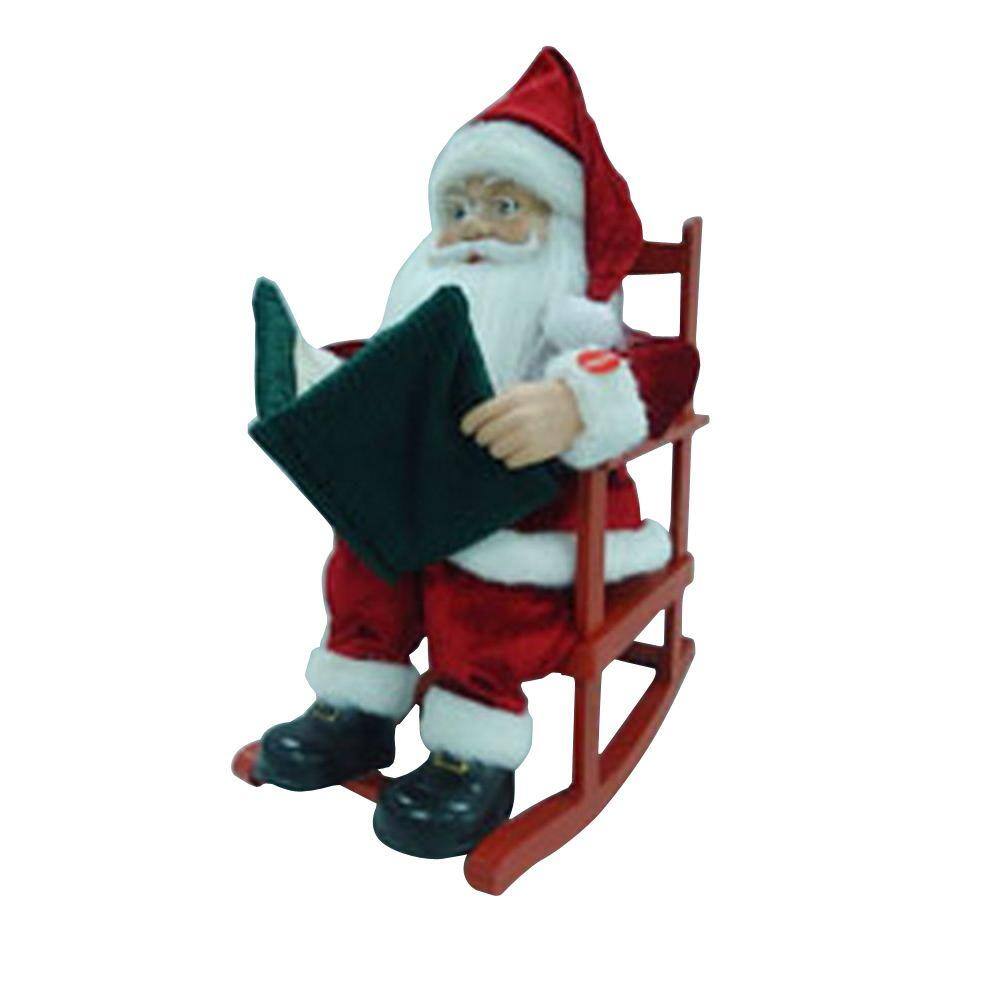 Home Accents Holiday 15.94 in. Animated Rocking Santa 4202-16037