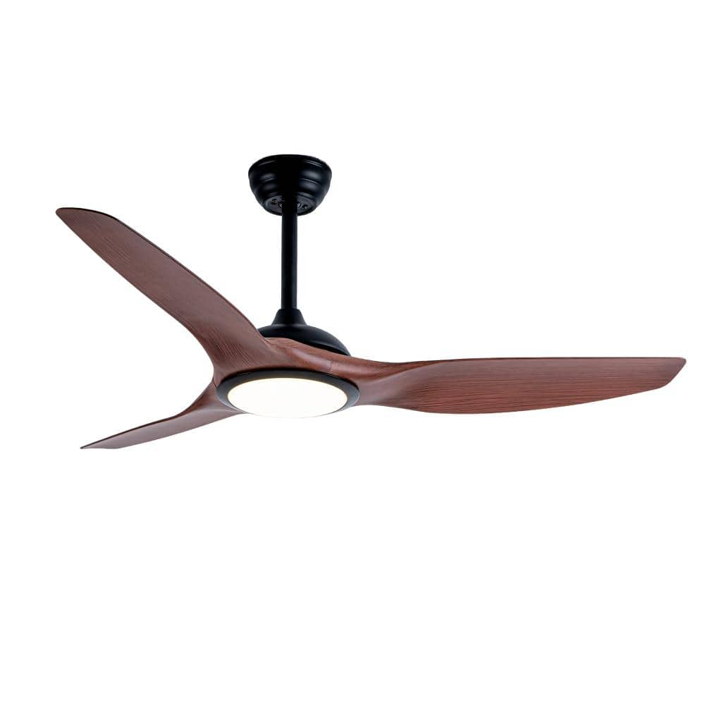 52 in. Matte Black Ceiling Fan with Light, 3 ABS Blades, Adjustable Height and 6-Speed Quiet DC Motor price history on PriceWatchPro