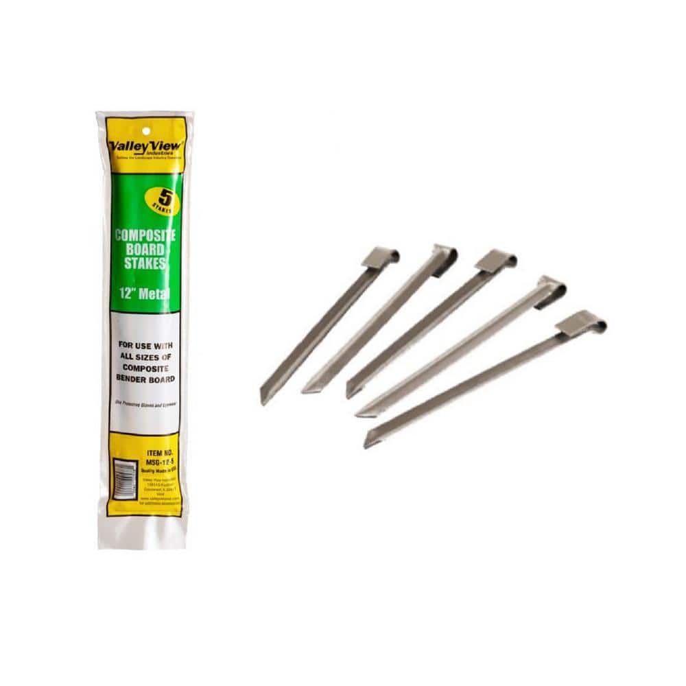 VALLEY VIEW 1 ft. Composite Bender Board Metal Stakes (2 Bags of 5