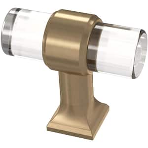 Acrylic Bar 1-9/16 in. (40 mm) Champagne Bronze and Clear Cabinet Knob