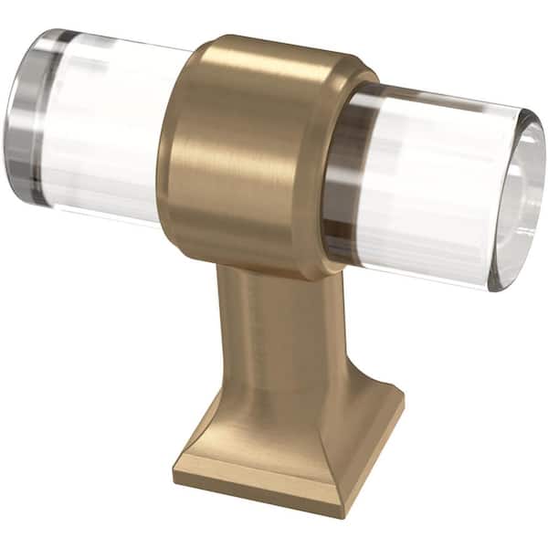 Liberty Acrylic Bar 1-9/16 in. (40 mm) Champagne Bronze and Crystal Cabinet Knob