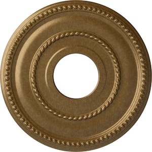 3/4 in. x 12-1/8 in. x 12-1/8 in. Polyurethane Valeriano Ceiling Medallion, Pale Gold