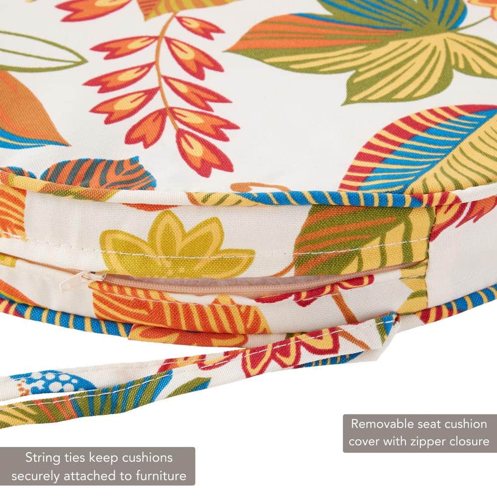 Esprit Floral 18" Round Outdoor Adirondack Chair Pad Set