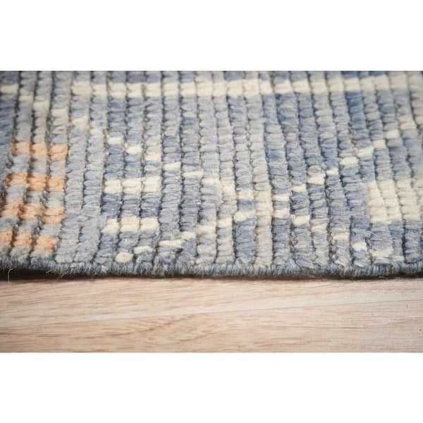 Blue Hand-Knotted Wool Contemporary Marrakech Handspun, Elegant and Durable Rug for Enhance, 6 ft. x 9 ft. Area Rug