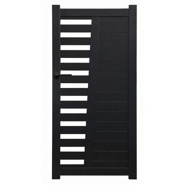 Nixa Doors California Gate 54 in. x 72 in. Black Aluminum Gate