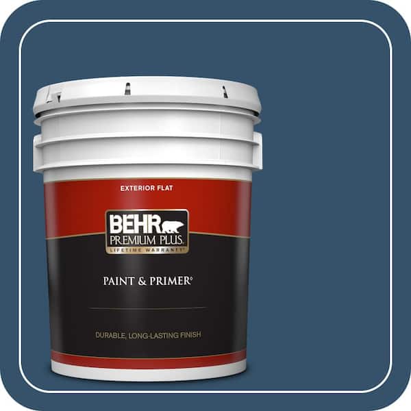 BEHR PREMIUM PLUS 5 gal. #MQ5-58 Velvet Rope Flat Exterior Paint & Primer