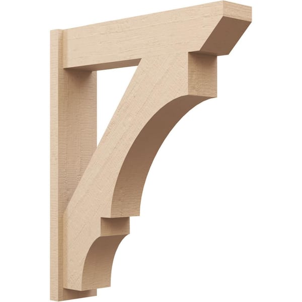 Ekena Millwork 8 in. x 42 in. x 34 in. Balboa Slat Rough Cedar Woodgrain Timberthane Polyurethane Outlooker, Primed Tan