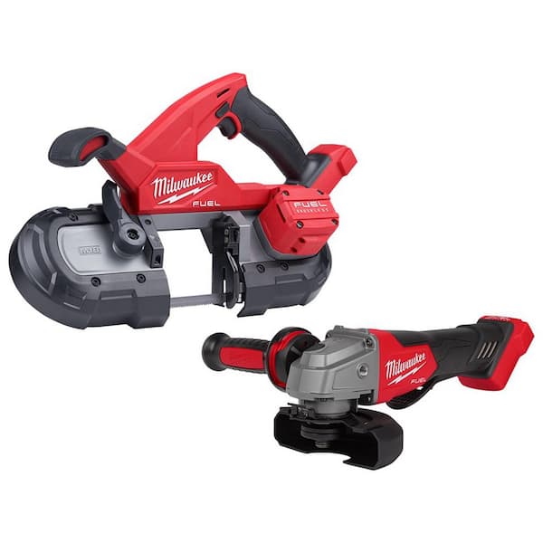 Milwaukee M18 FUEL 18V Lithium-Ion Brushless Cordless Compact Bandsaw and 4-1/2 in./5 in. Grinder (2-Tool)