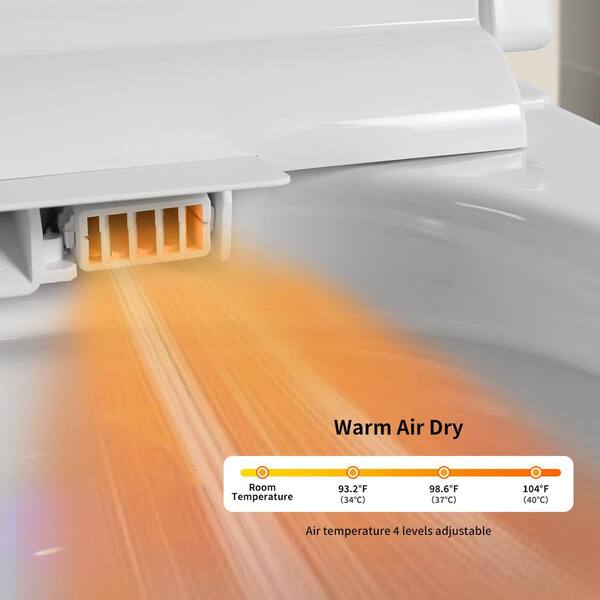 CASAINC Elongated Bidet Smart Toilet 1.28 GPF in White with Foot