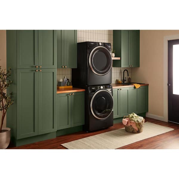 Whirlpool 7.4 cu. ft. vented Front Load Gas Dryer in Volcano Black