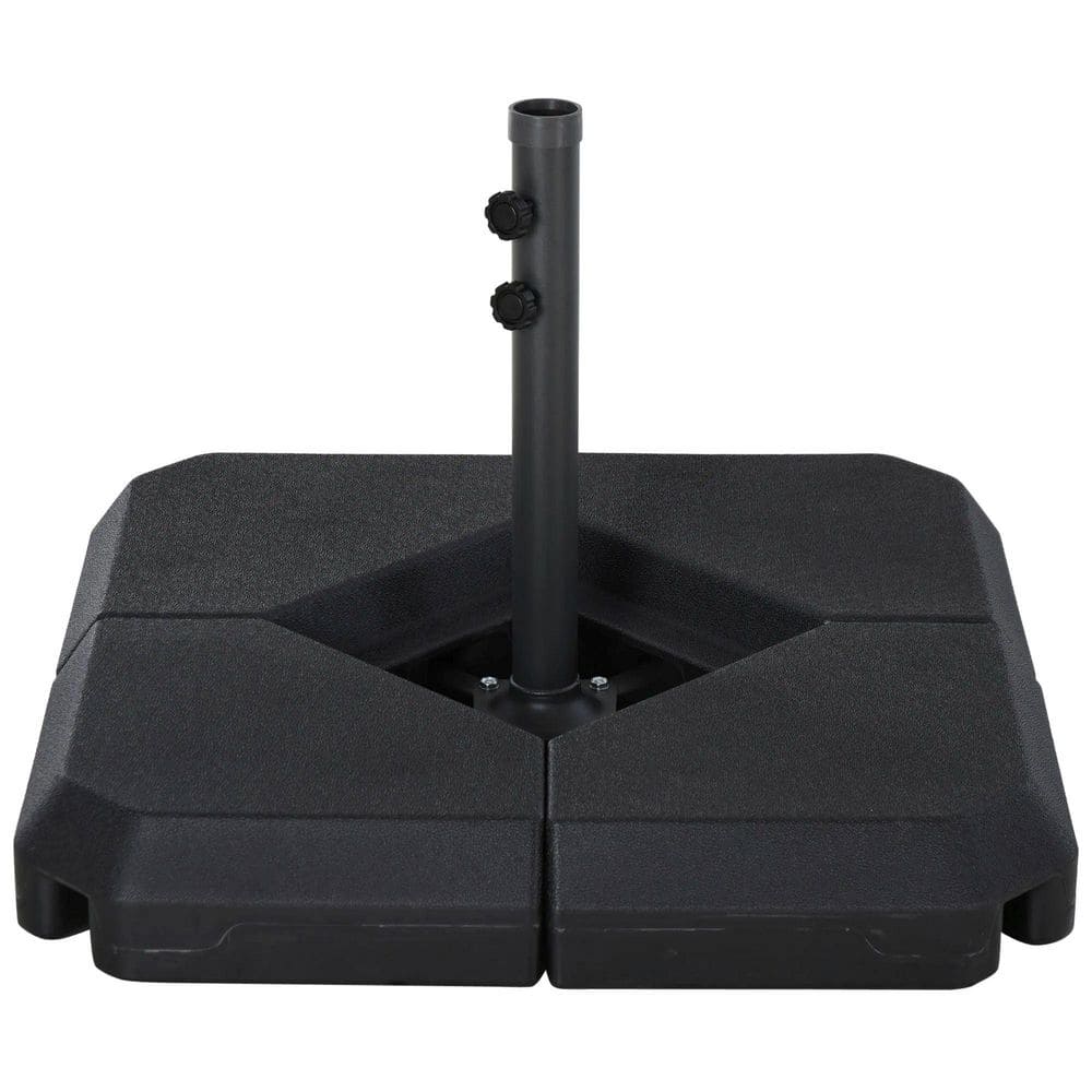 Black Durable Steel and HDPE 4-Piece Umbrella Base Stand