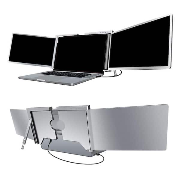 Vrbgify 14 in.Triple Portable Monitor, FHD 1080P IPS, Type-C/HDMI, Foldable DualScreen Extender 13.3in.-17.3in. Laptops, Win/Mac