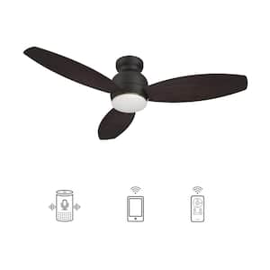 Trendsetter 48 in. Dimmable LED Indoor/Outdoor Black Smart Ceiling Fan with Light and Remote, Works w/Alexa/Google Home
