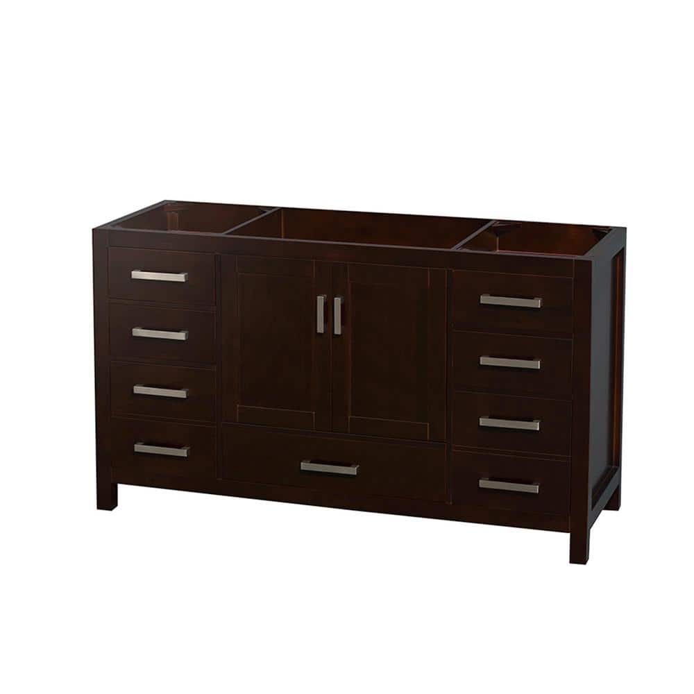 Sheffield Espresso Solid Wood 59" Single Freestanding Vanity Base