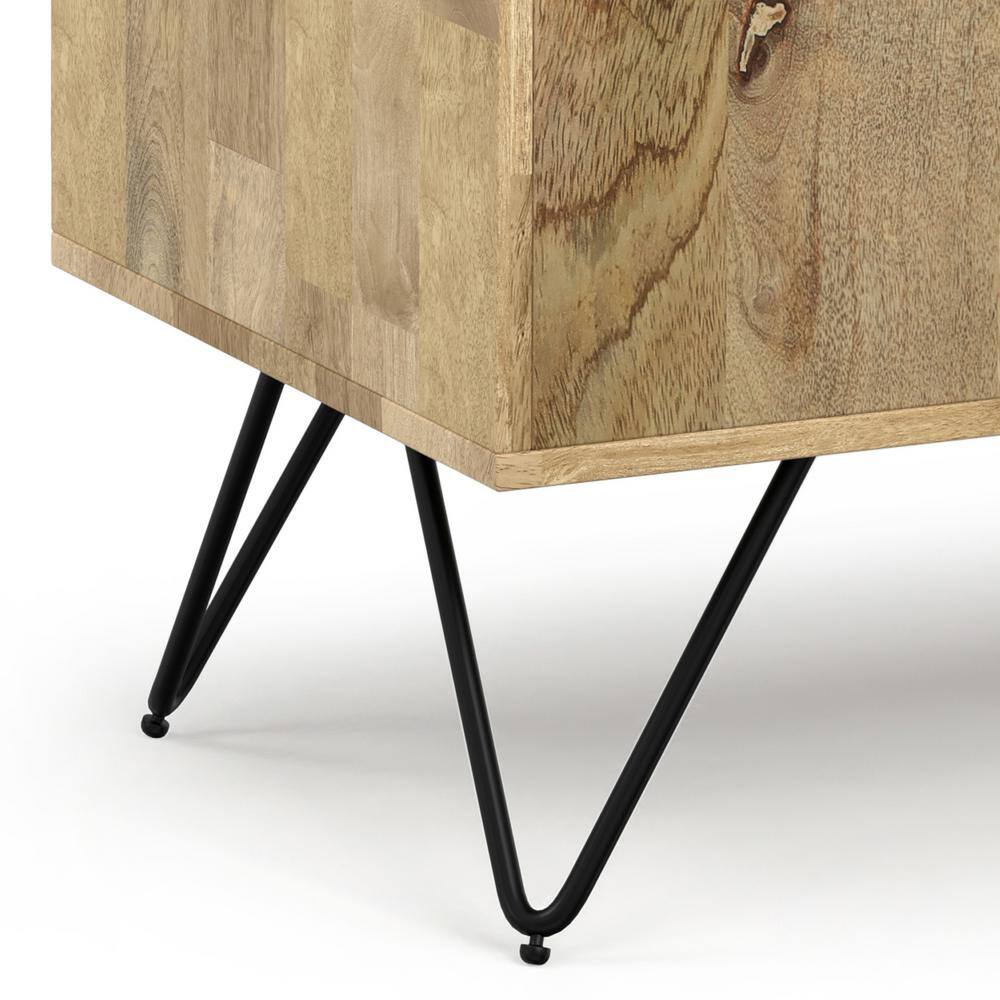 Hunter Natural Mango Wood and Black Metal Freestanding Storage Cabinet