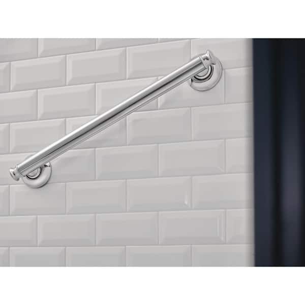 Banbury 18 in. x 1-1/4 in. Concealed Screw Grab Bar with Press and Mark in Chrome