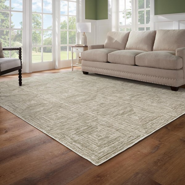 Catalina Natural 9 ft. X 12 ft. 9 in. Geometric Polypropylene/Polyester Area Rug