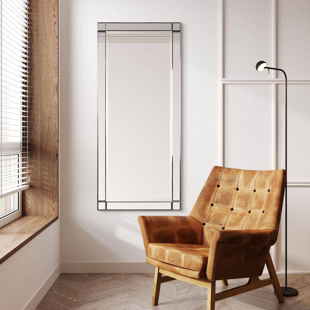 Empire Art Direct Large Rectangle Clear Beveled Glass Contemporary