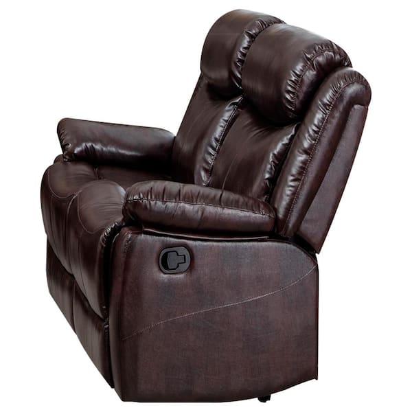 Pu Leather Reclining Sofa Set, Light Brown Leather Recliner Sofa Set