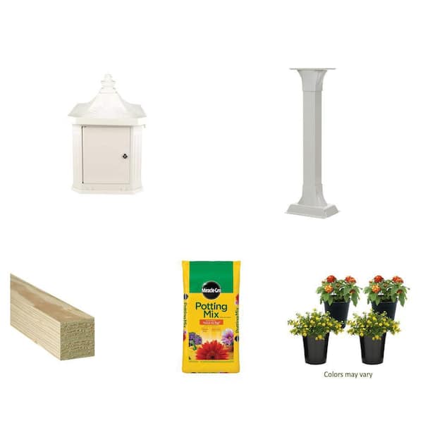 Hamilton Mailbox, Post, Timber, Mix, Lantana