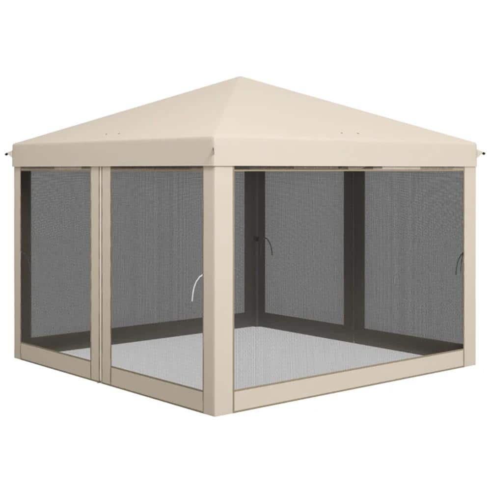9.7 ft. x 9.7 ft. Beige Pop Up Canopy Tent with Mesh Screen Walls and 8.7 ft. Center Height price history on PriceWatchPro