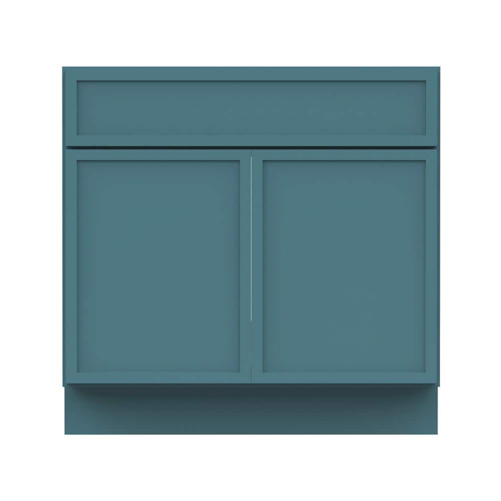 Sea Green Birch Plywood Freestanding Single Base Cabinet, 36"