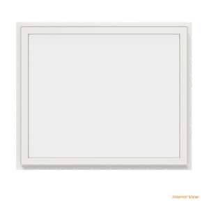36 in. x 30 in. V-4500 Series Black Exterior/White Interior FiniShield Vinyl Picture Window w/ Low-E 366 Glass