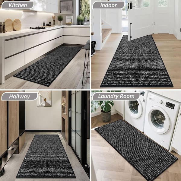 Black 20 in. x 48 in. Indoor/Outdoor Dirt Trapper Door Mat