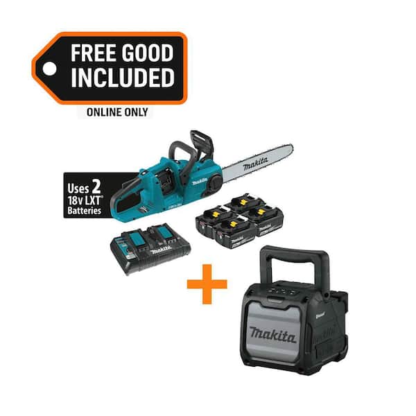 LXT 16 in. 18V X2 (36V) Brushless Battery Chainsaw Kit with 4 Batteries (5.0 Ah) with 18V LXT/12V max CXT Speaker