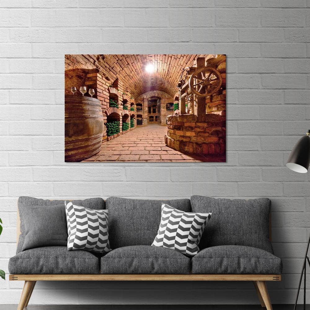 Vintage Wine Cellar Landscape Canvas Wall Art