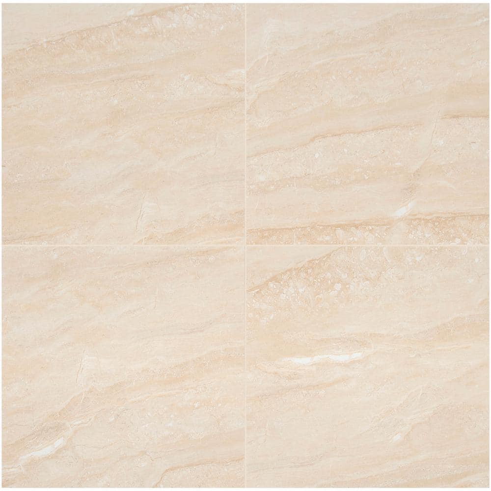 Bengal Beige 4 in. x 4 in. x 0.37 in. Polished Porcelain Marble Look Floor and Wall Tile Sample price history on PriceWatchPro