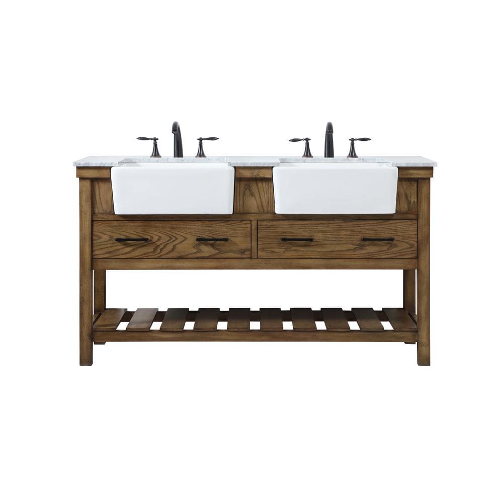 Simply Living 60 in. W x 22 in. D x 34.125 in. H Bath Vanity in Driftwood w