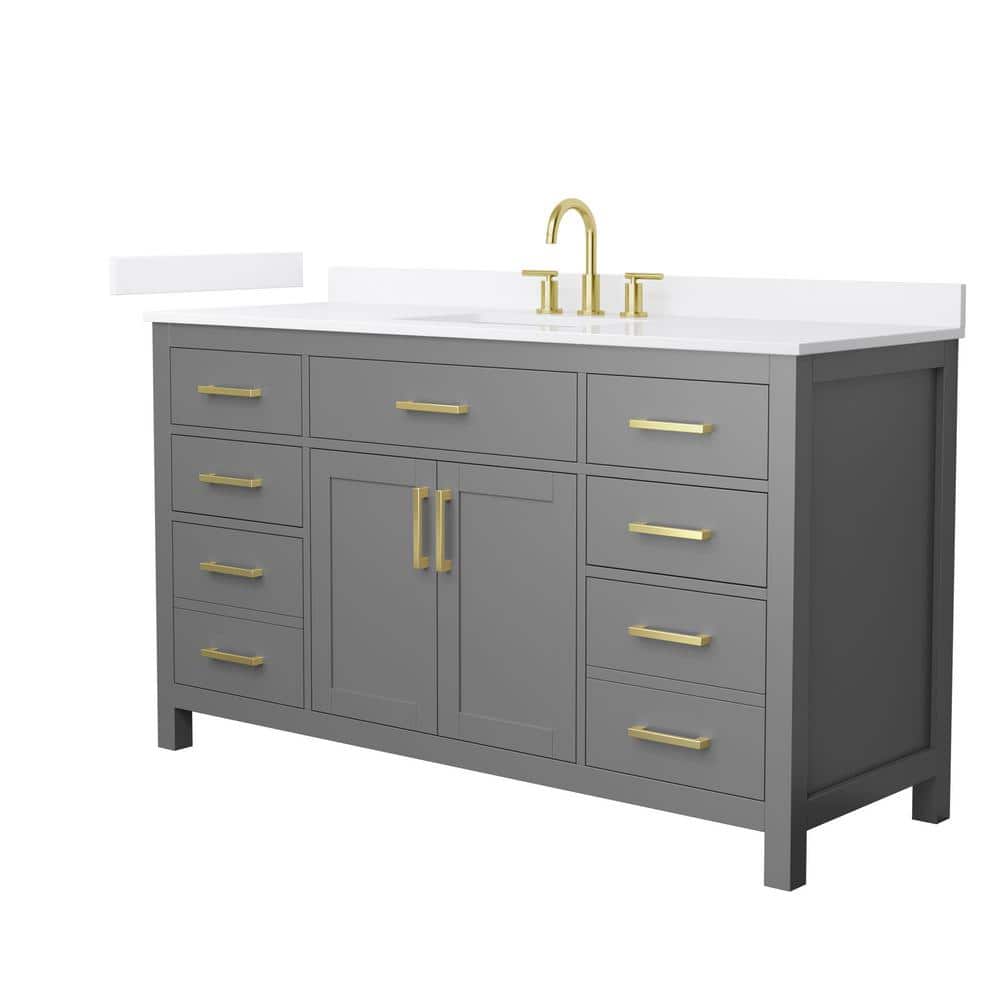 Beckett 60 in. Single Freestanding Dark Gray Bath Vanity with White Quartz Top (Assembled) price history on PriceWatchPro