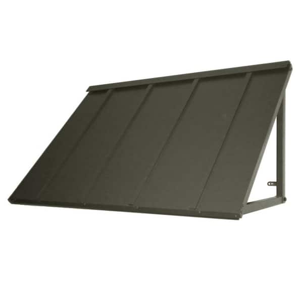 8.6 ft. Houstonian Metal Standing Seam Fixed Awning (104 in. W x 24 in. H x 24 in. D) in Pewter