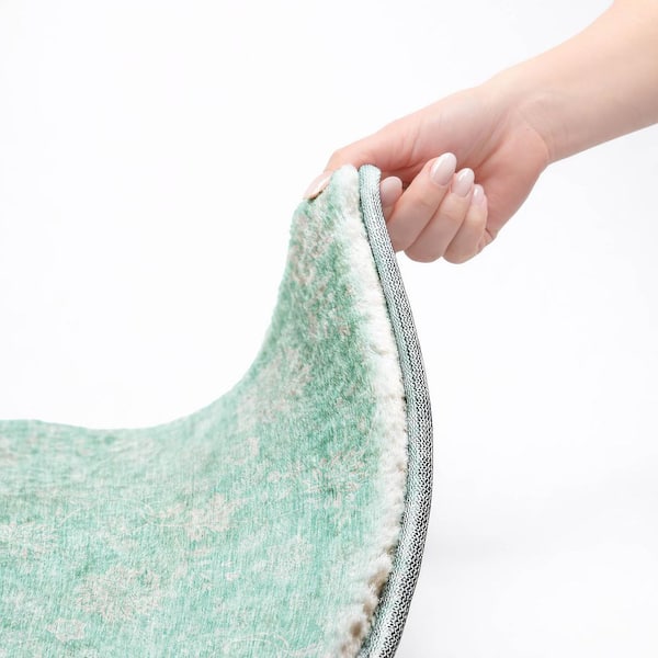 Dream Shag Premium Machine Washable Abstract ADS681 Aqua 9 ft. x 12 ft. Area Rug