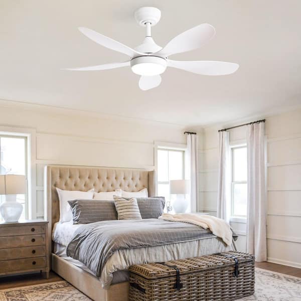 Avex 42 in. White Standard Downrod Mount Ceiling Fan with Remote Control and Dimmable Integrated LED