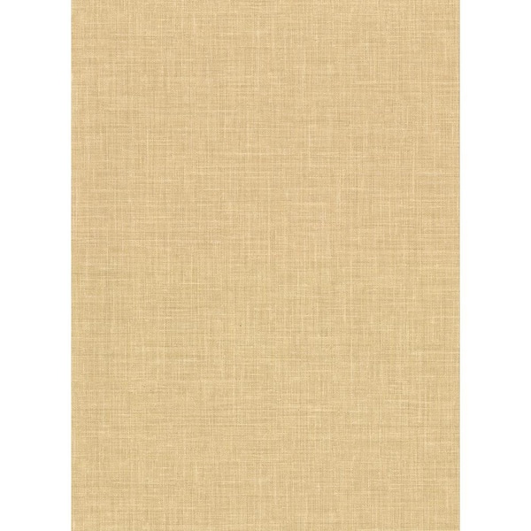 Warner Upton Wheat Faux Linen Wheat Wallpaper Sample