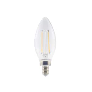 40-Watt Equivalent B11 Non-Dimmable Clear Glass Filament Vintage Edison LED Light Bulb Daylight 5000K (8-Pack)