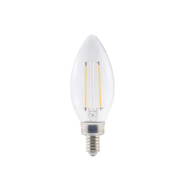 loyaliteit Kritiek begaan 40-Watt Equivalent B11 Non-Dimmable Candle CEC Clear Glass Filament LED  Vintage Edison Light Bulb Soft White (8-Pack) CF352C - The Home Depot