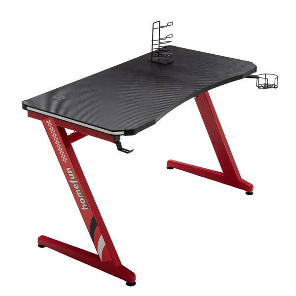 HOMEFUN 48 in. Z-Shaped Rectangular Red Carbon Fiber Surface ...